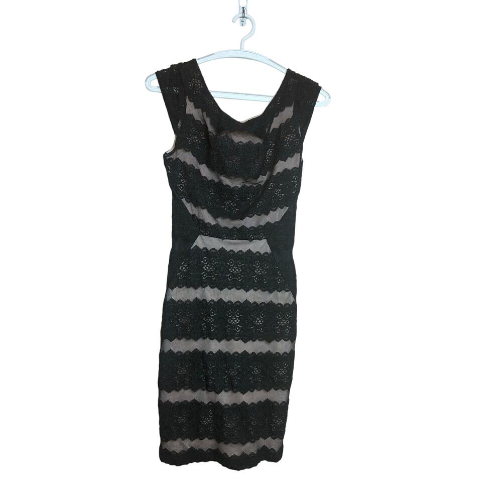 MYSTIC Women's Black Lace Overlay Cocktail Dress Medium Bodycon Whimsigoth